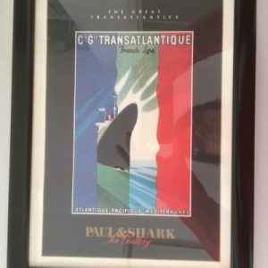 PAUL & SHARK SEA GALLERY PRINT THE GREAT TRANSATLANTICS FRENCH LINE Cie Gle TRANSATLANTIQUE FRENCH LINE