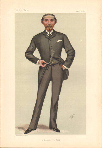 Illustration of a well-dressed man in a suit with a monocle and cane.