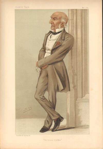 A Victorian-era gentleman in formal attire leaning against a column.