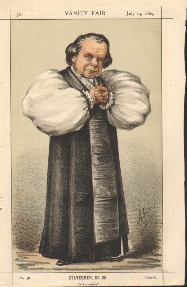 ORIGINAL VANITY FAIR PRINT JULY 24 1869 THE BISHOP OF OXFORD