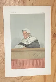 ORIGINAL Vanity Fair Print The Hon. Sir Alfred Wills June 25 1896 " Benevolence on the Bench"